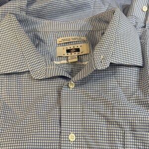 Joseph Abboud Blue and White Micro-Check Dress Shirt